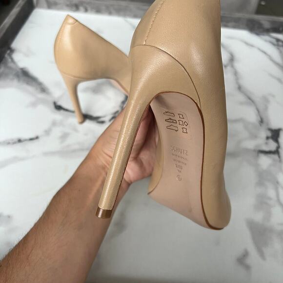 SCHUTZ Lou Light Beige High Stiletto Pumps Size 9.5 - Picture 5 of 9